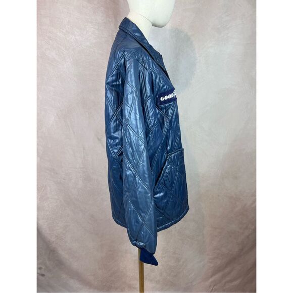 Vintage 70s 80s Goodyear Racing Quilted Workwear Jacket Medium Large NASCAR - Picture 3 of 10